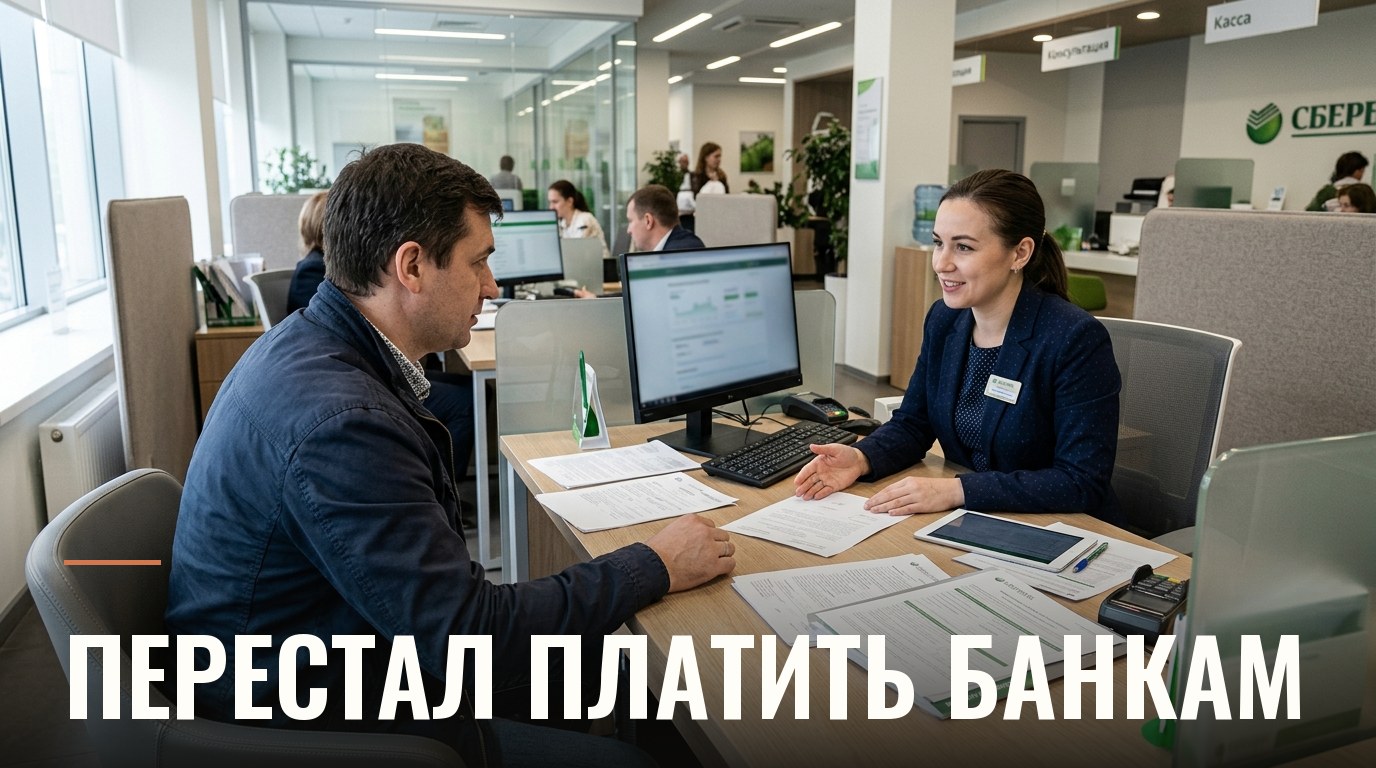 Разговор с сотрудником банка за столом