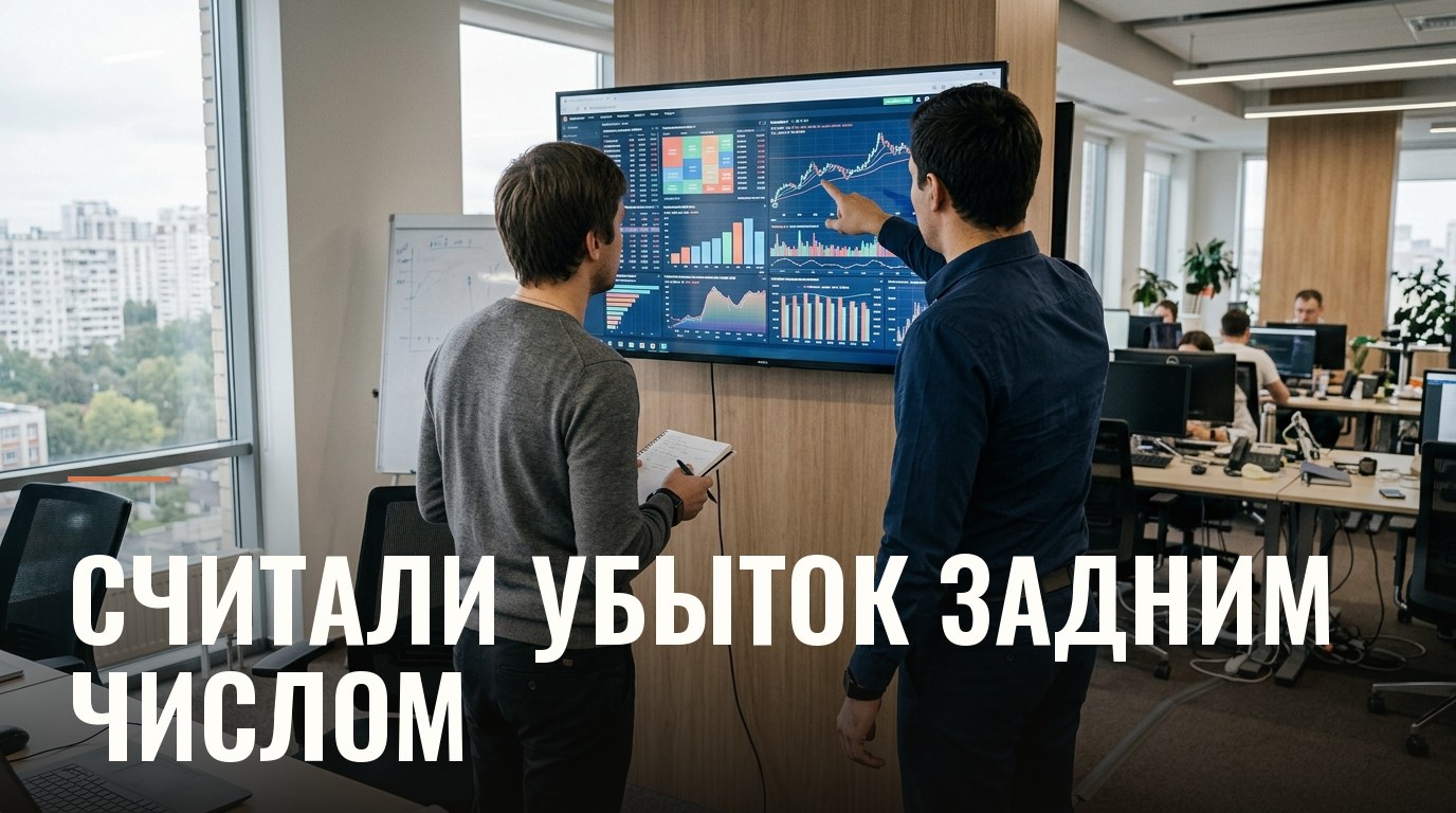 Двое мужчин смотрят на финансовые графики на мониторе
