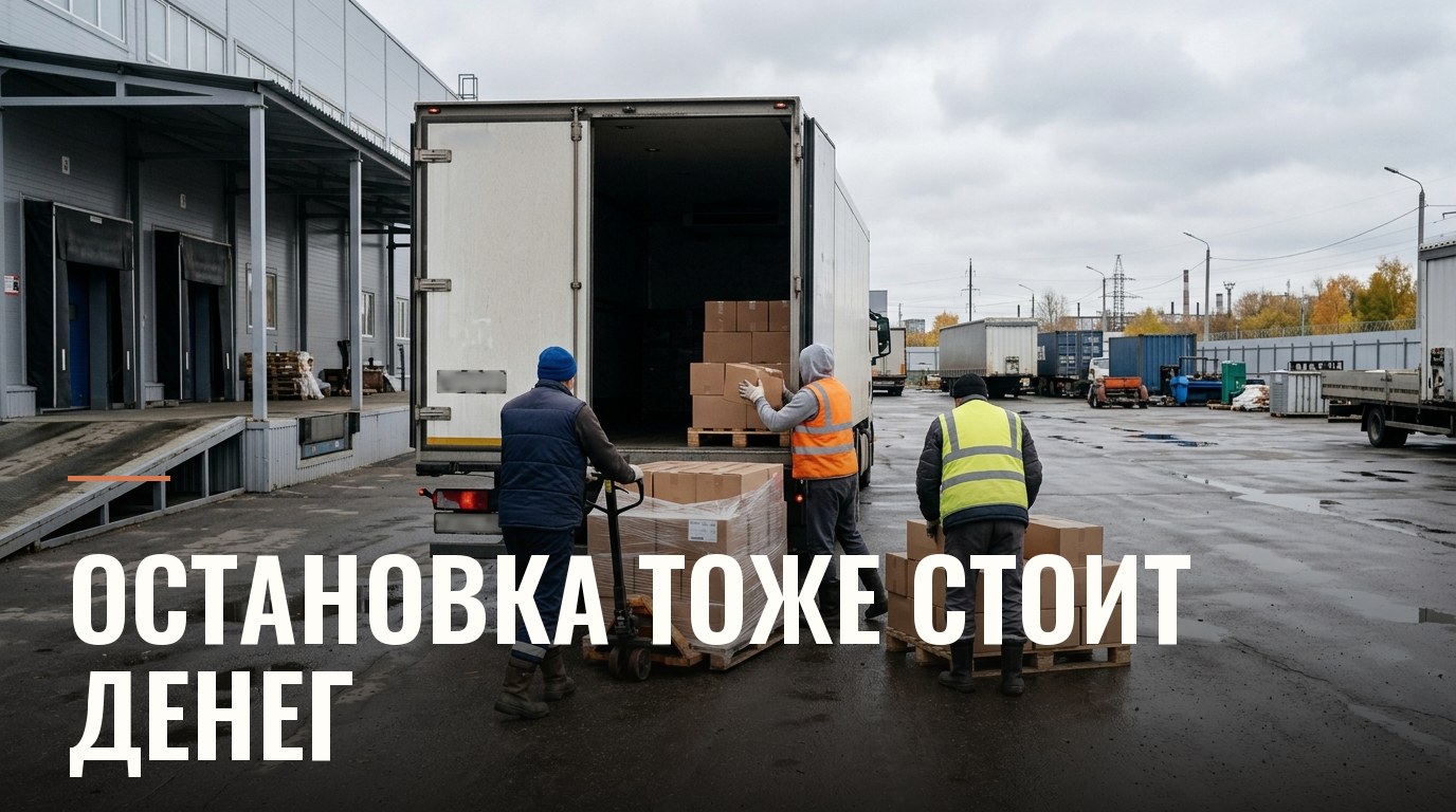 Погрузка паллет с товаром в грузовик